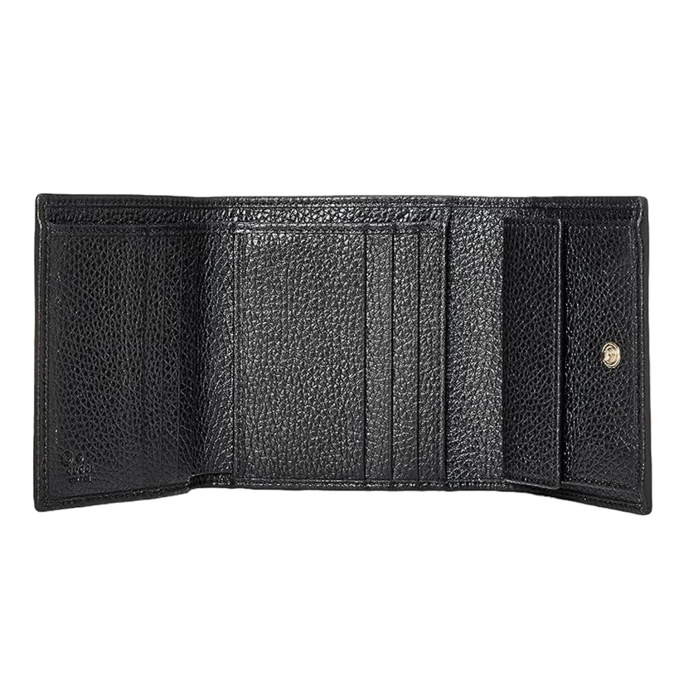 ①GUCCI Tri-Fold Wallet Interlocking G Gucci Interlocking GG Soho Small Trifold Wallet, Black